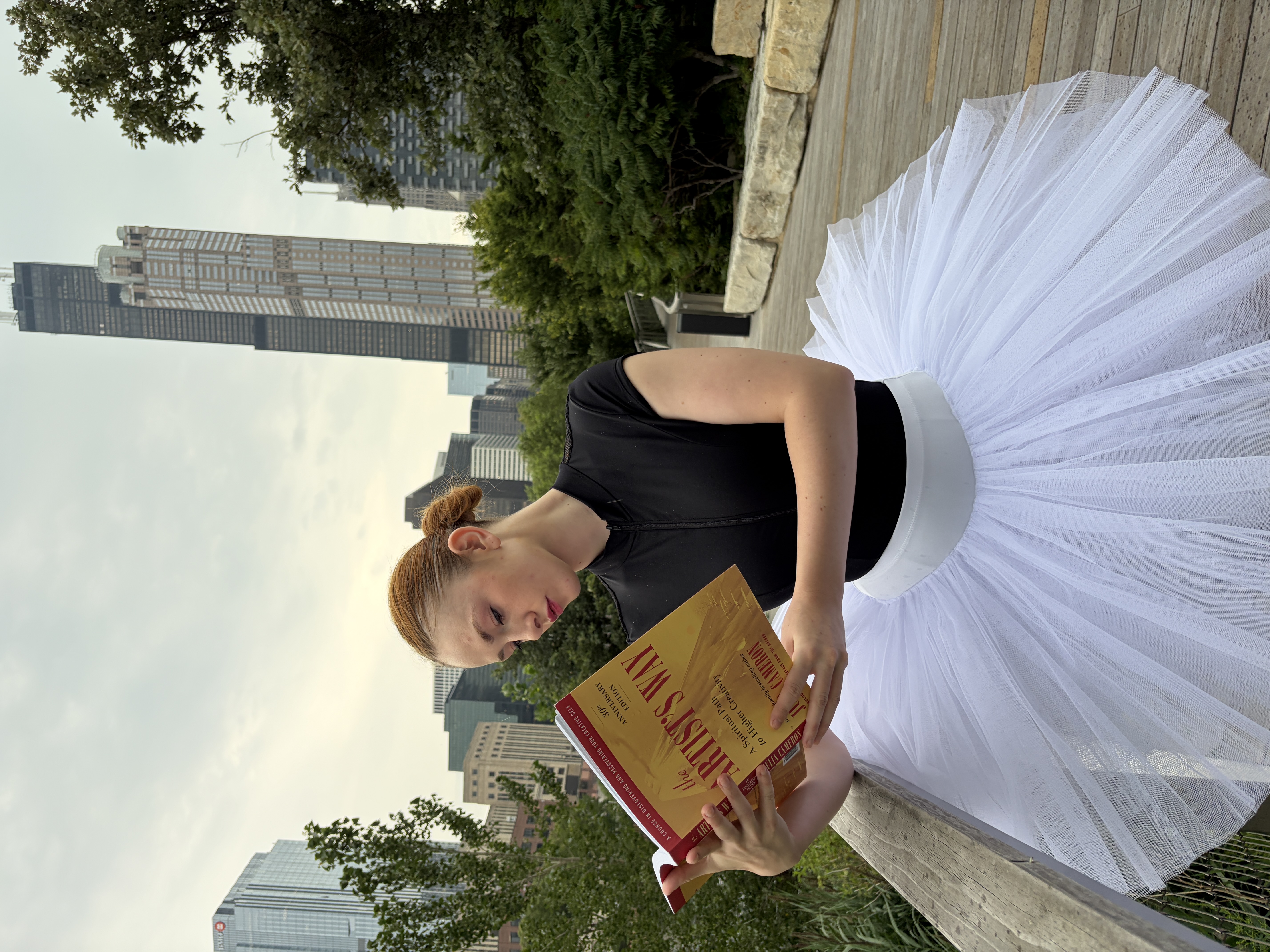 Ballerina figure drawing by the Riverwalk